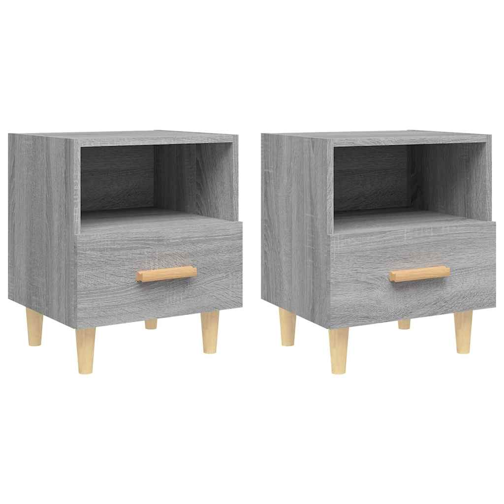 vidaXL Bedside Cabinet | Set of 2 | Grey Sonoma 2