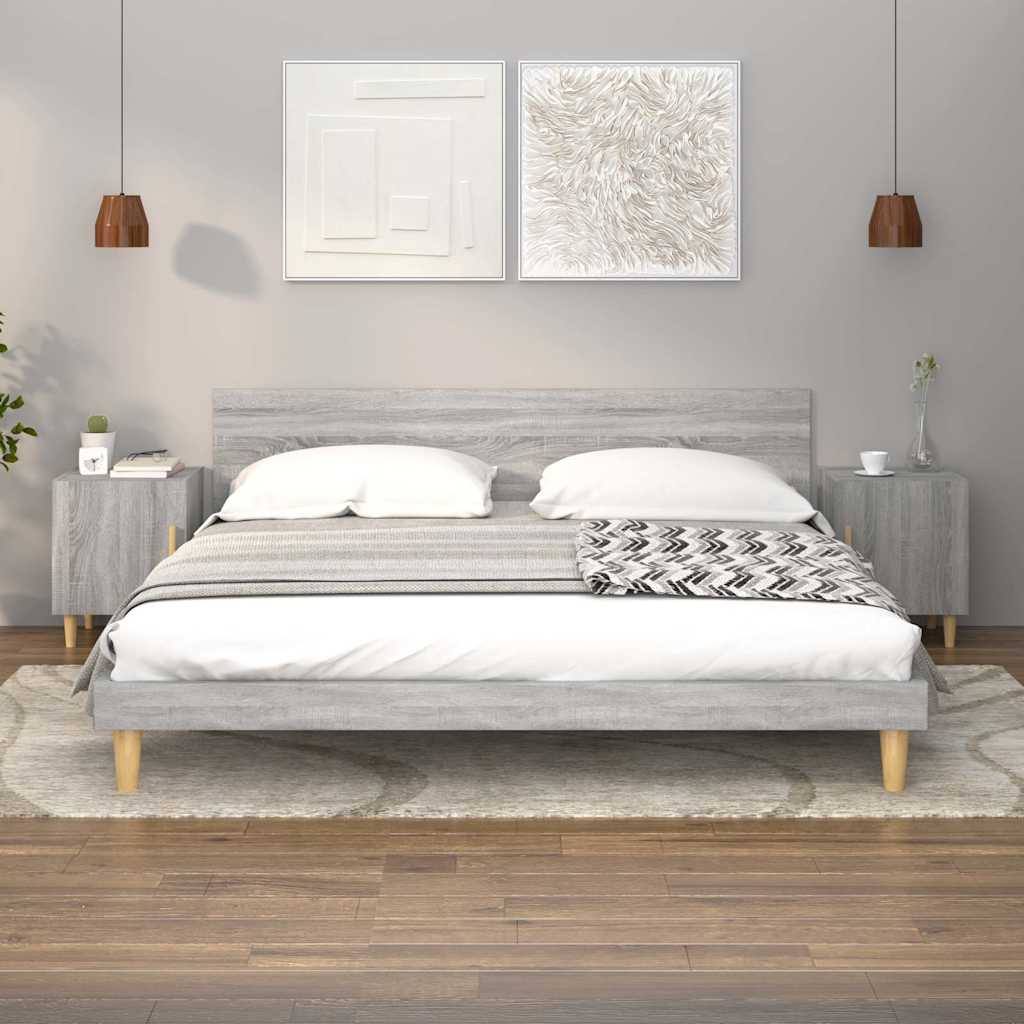 vidaXL Bedside Cabinet |  Set of 2 | Grey Sonoma | Engineered Wood | 40x40x50 cm 1