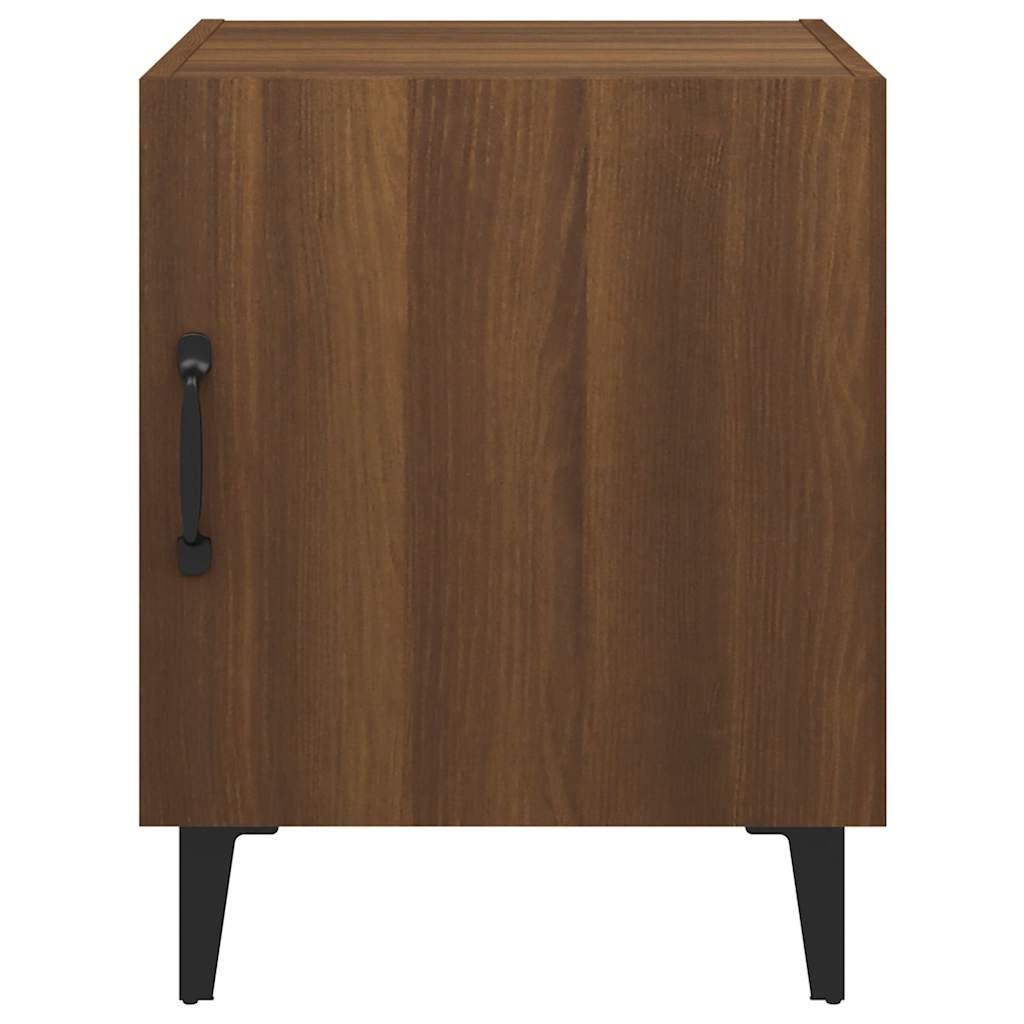 vidaXL Bedside Cabinet | Set of 2 | Brown Oak | Engineered wood, metal 4
