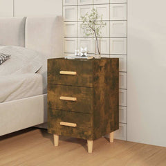 vidaXL Bedside Cabinet Smoked Oak 40x40x66 cm Engineered Wood 3