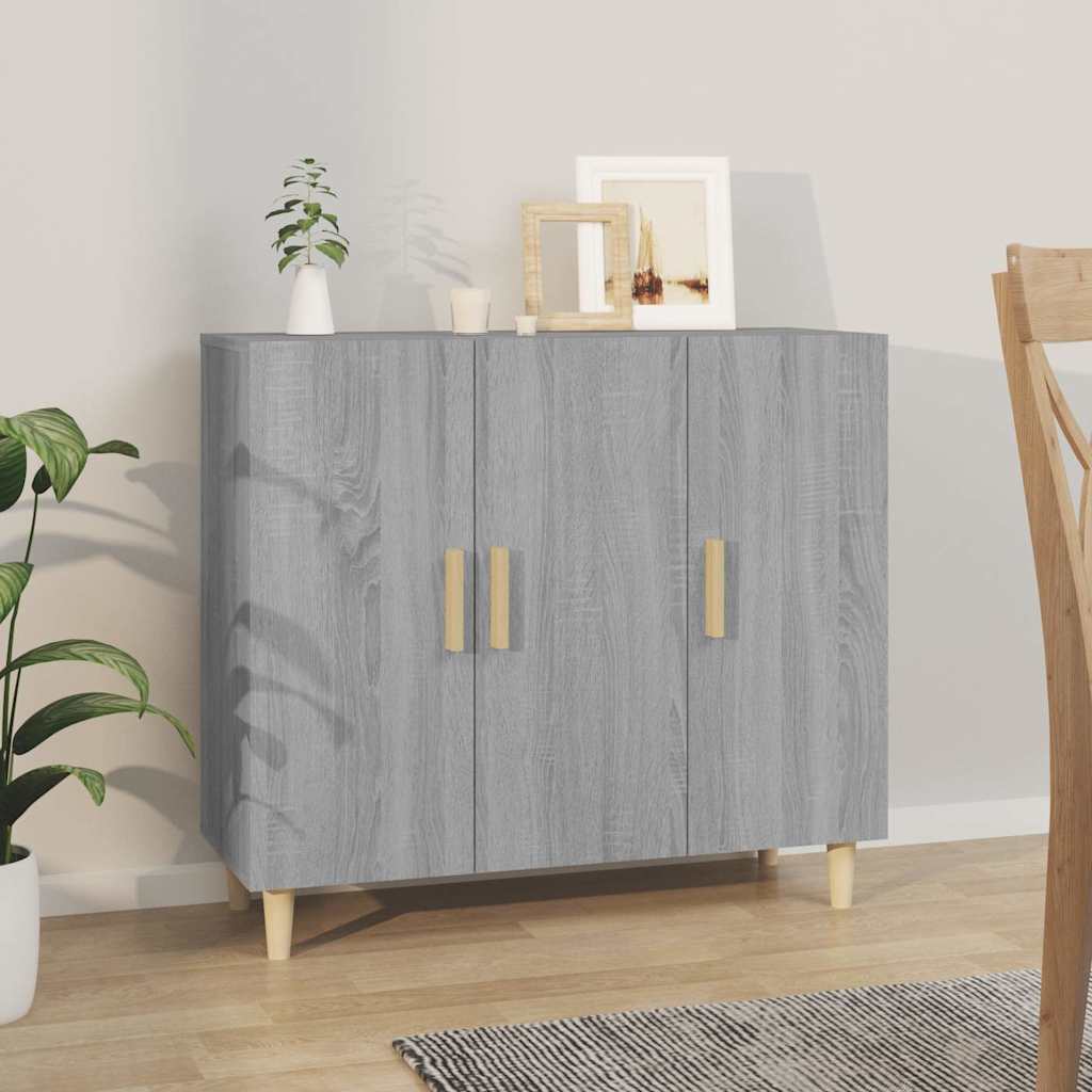 Sideboard 90x34x80 cm Engineered Wood Grey sonoma