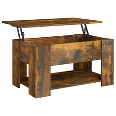 vidaXL Coffee Table Smoked Oak 79x49x41 cm Engineered Wood 2