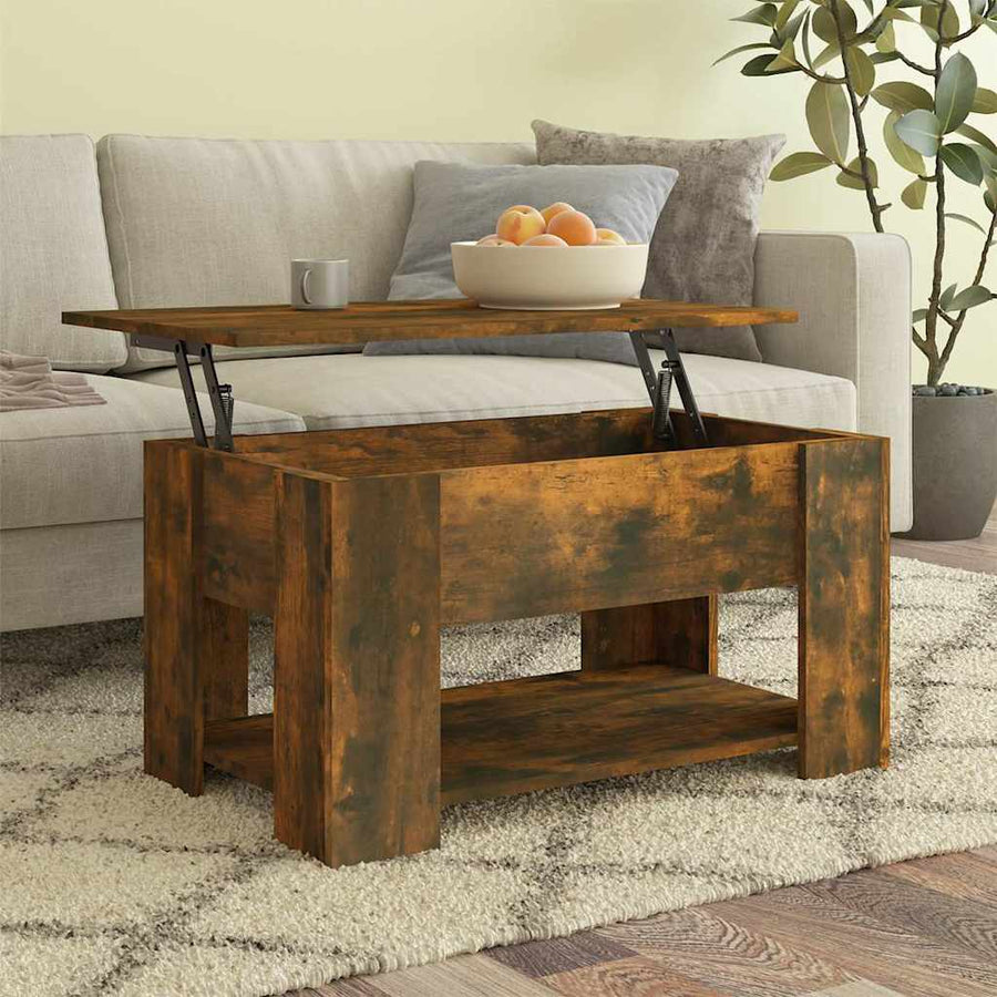 vidaXL Coffee Table Smoked Oak 79x49x41 cm Engineered Wood 1
