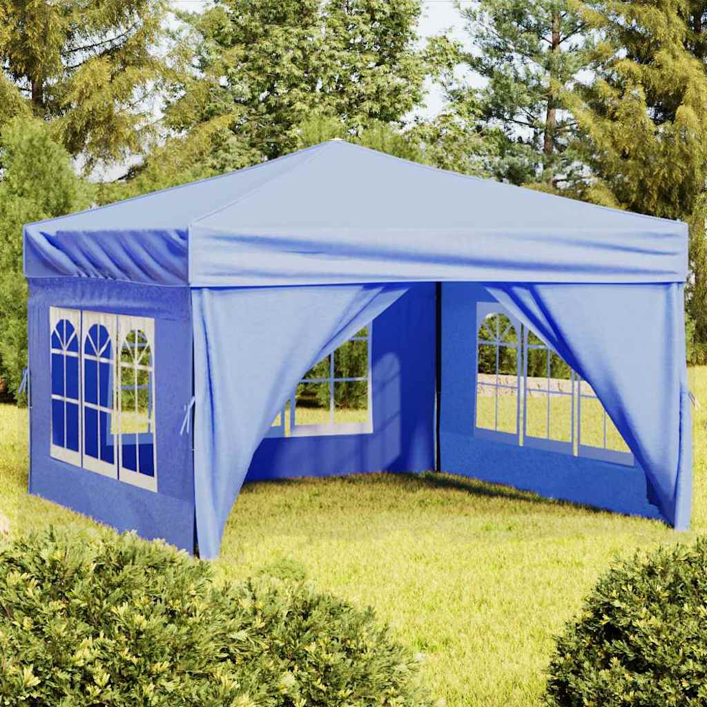 Folding Party Tent with Sidewalls Width 3 m Blue 3 m