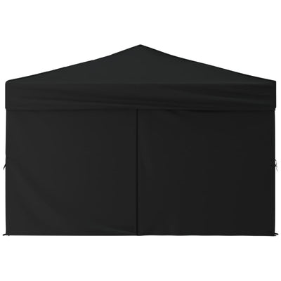 Folding Party Tent with Sidewalls Black 3x3 m