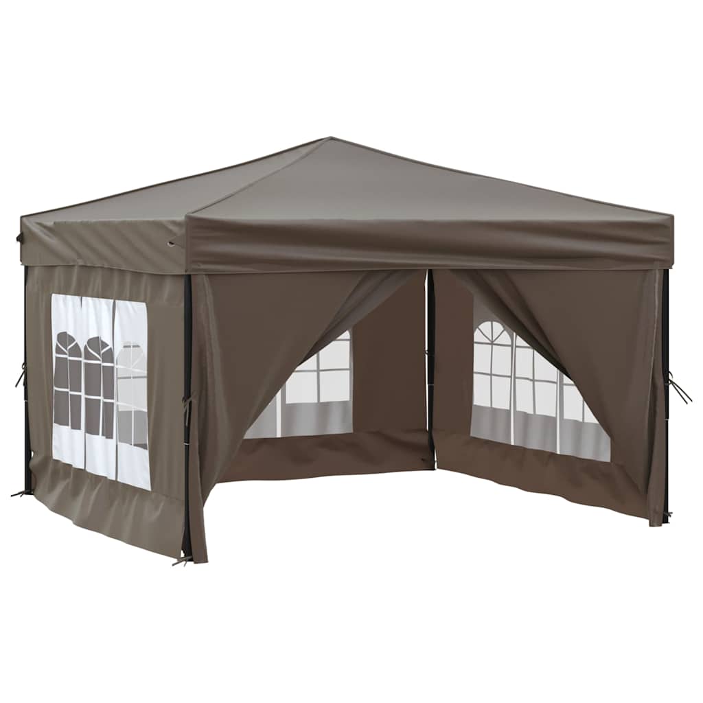 Folding Party Tent with Sidewalls Width 3 m Taupe 3 m