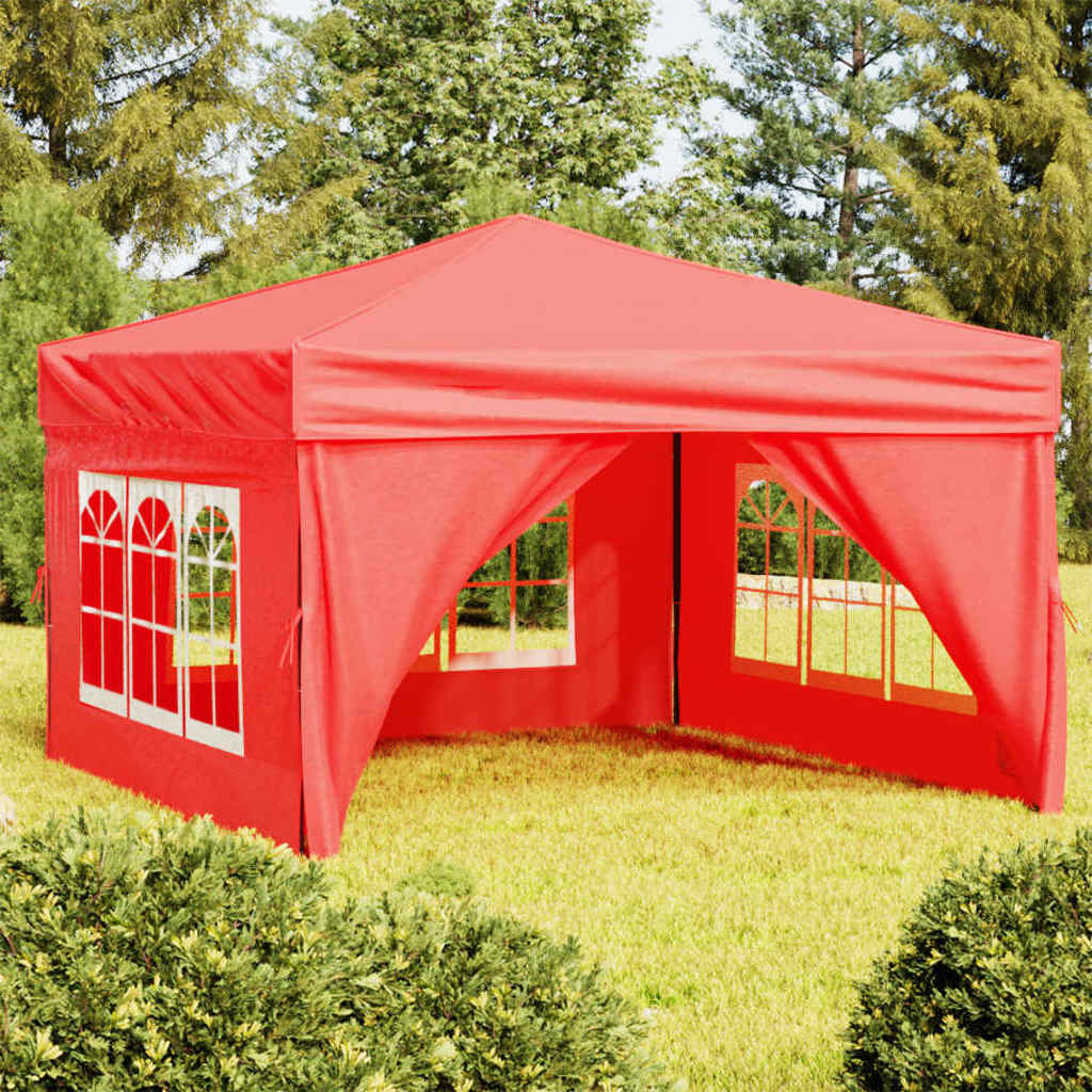 Folding Party Tent with Sidewalls Width 3 m Red 3 m
