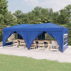 Folding Party Tent with Sidewalls Width 3 m Blue 6 m