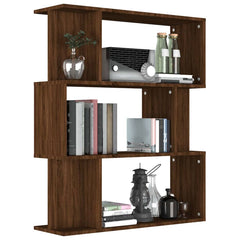 vidaXL Book Cabinet/Room Divider Brown Oak 80x24x96 cm Engineered Wood 4
