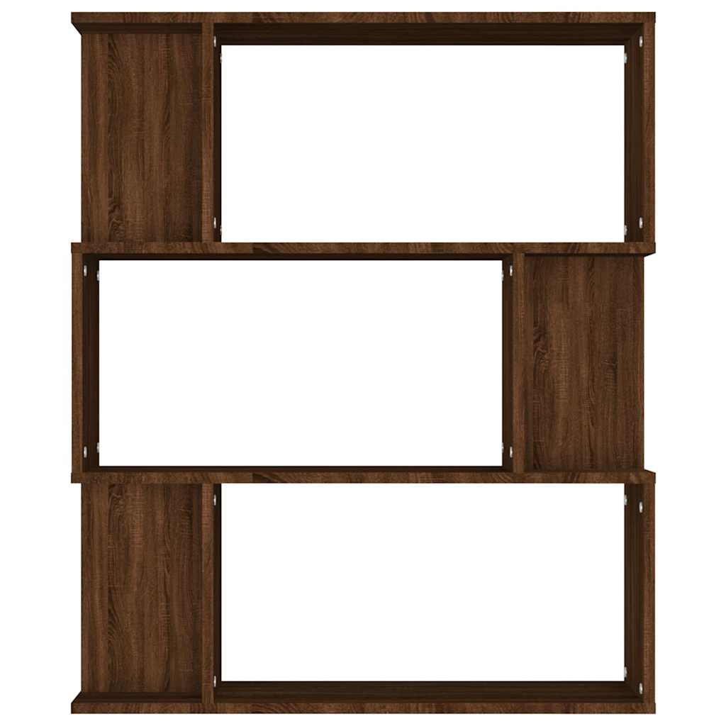 vidaXL Book Cabinet/Room Divider Brown Oak 80x24x96 cm Engineered Wood 5