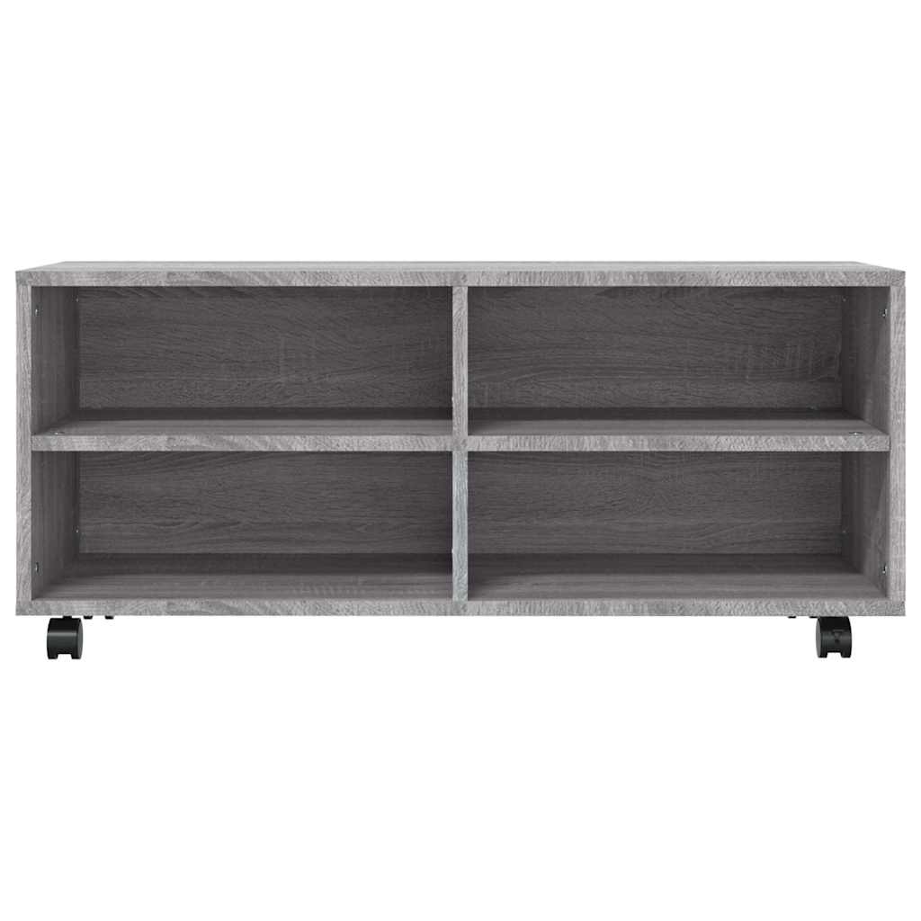 vidaXL TV Cabinet with Castors Grey Sonoma 90x35x35 cm Engineered Wood 4