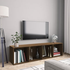 vidaXL Book Cabinet/TV Cabinet Brown Oak 143x30x36cm Engineered Wood 1
