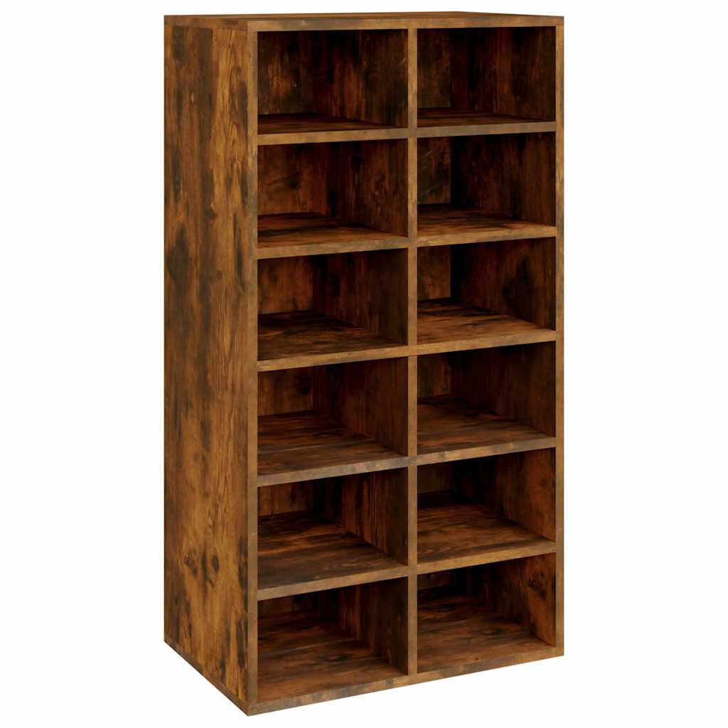 vidaXL Shoe Rack Smoked Oak 54x34x100.5 cm Engineered Wood 2