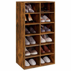 vidaXL Shoe Rack Smoked Oak 54x34x100.5 cm Engineered Wood 3