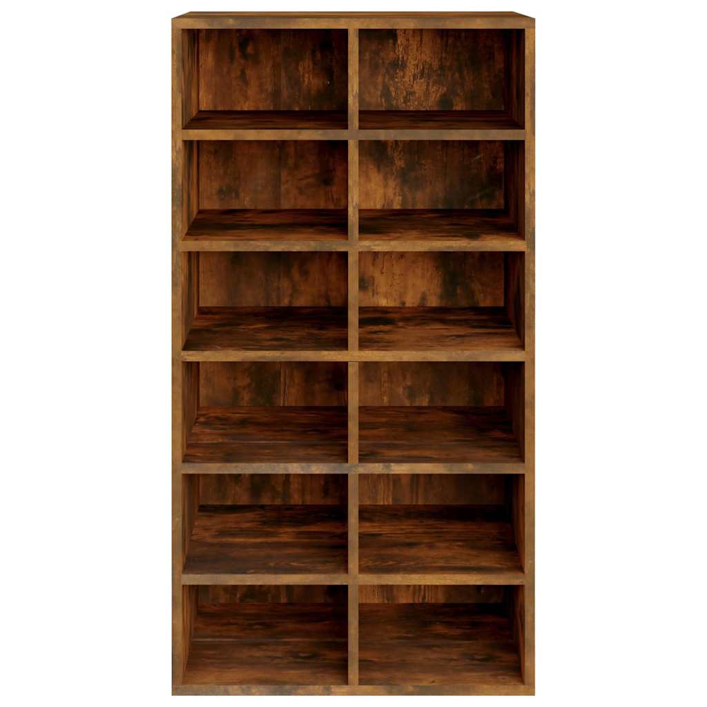 vidaXL Shoe Rack Smoked Oak 54x34x100.5 cm Engineered Wood 4