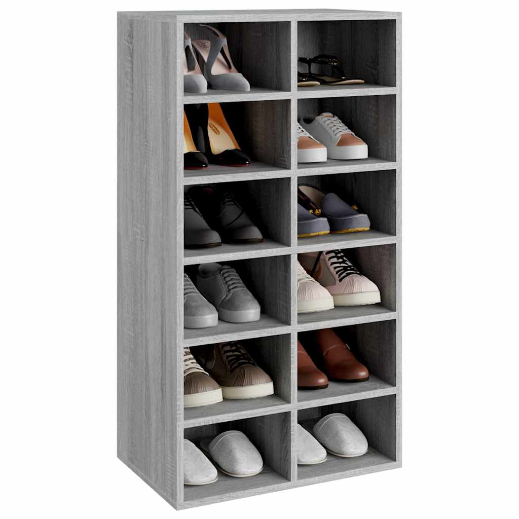 vidaXL Shoe Rack Grey Sonoma 54x34x100.5 cm Engineered Wood 3