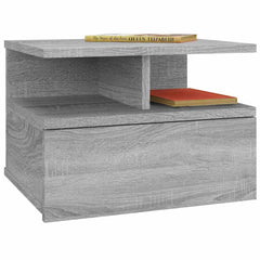 vidaXL Floating Nightstand 2 pcs Grey Sonoma 40x31x27 cm Engineered Wood 3