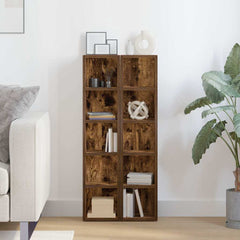 vidaXL CD Cabinets 2 pcs Smoked Oak 21x16x93.5 cm Engineered Wood 3