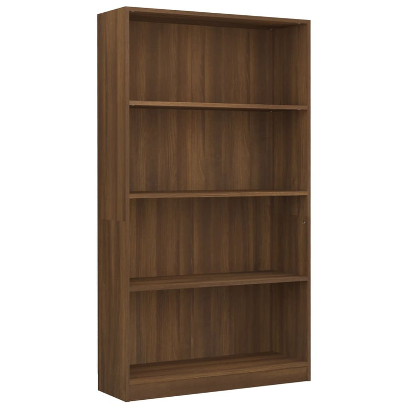 4-Tier Book Cabinet Brown Oak 80x24x142 cm Engineered Wood