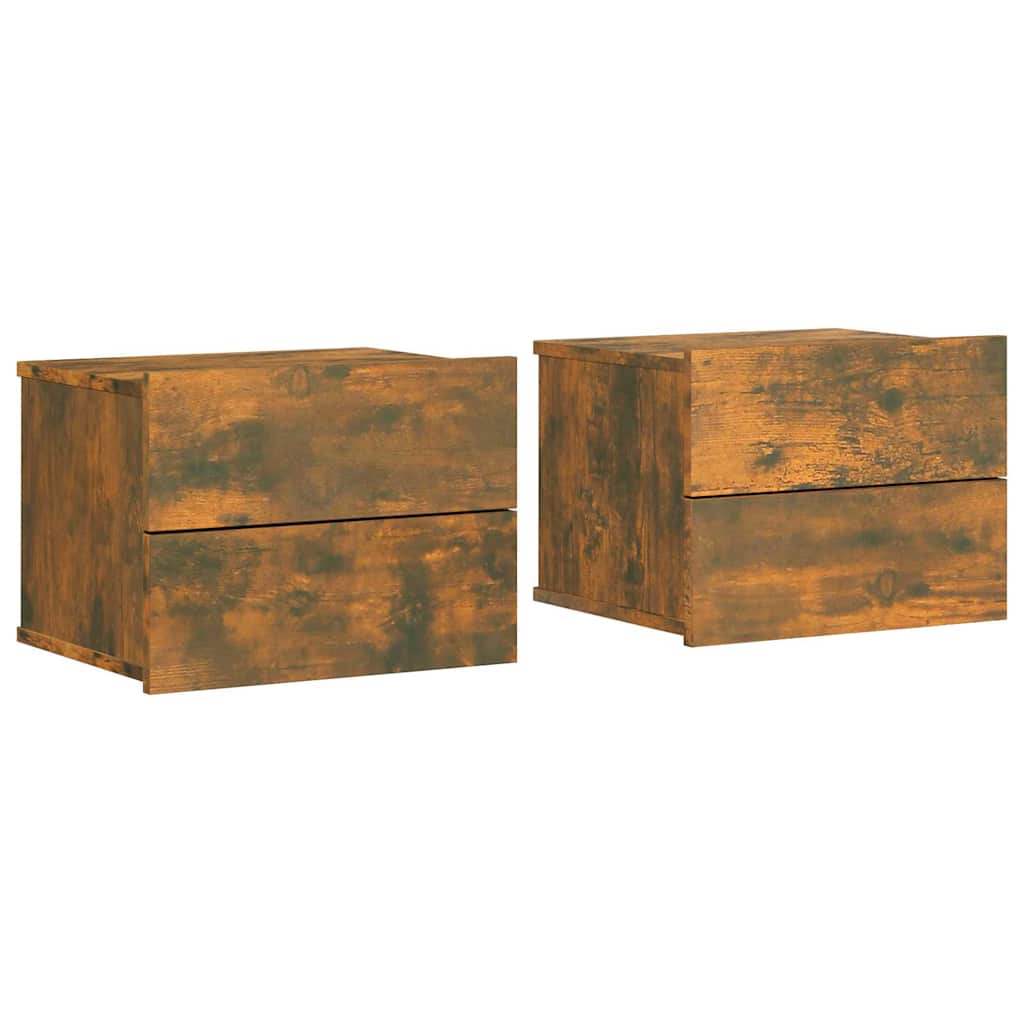 vidaXL Bedside Cabinets 2 pcs Smoked Oak 40x30x30 cm Engineered Wood 2