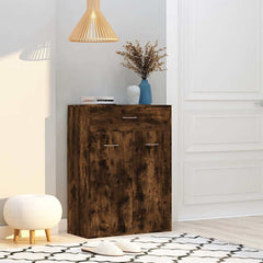 vidaXL Shoe Cabinet Smoked Oak 60x35x84 cm Engineered Wood 1