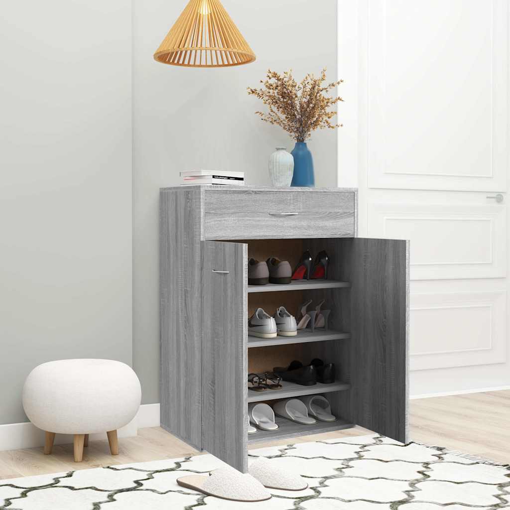 vidaXL Shoe Cabinet | Grey Sonoma | Engineered Wood | Medium | Shoe Cabinet 4