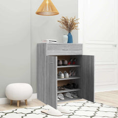 vidaXL Shoe Cabinet | Grey Sonoma | Engineered Wood | Medium | Shoe Cabinet 4