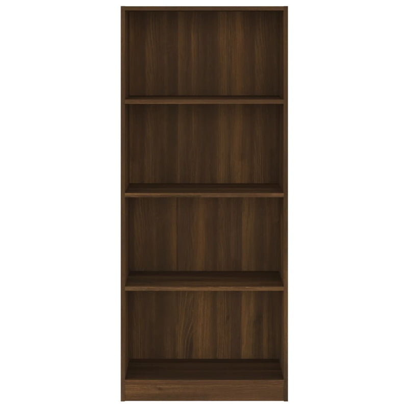 4-Tier Book Cabinet Brown Oak 60x24x142 cm Engineered Wood