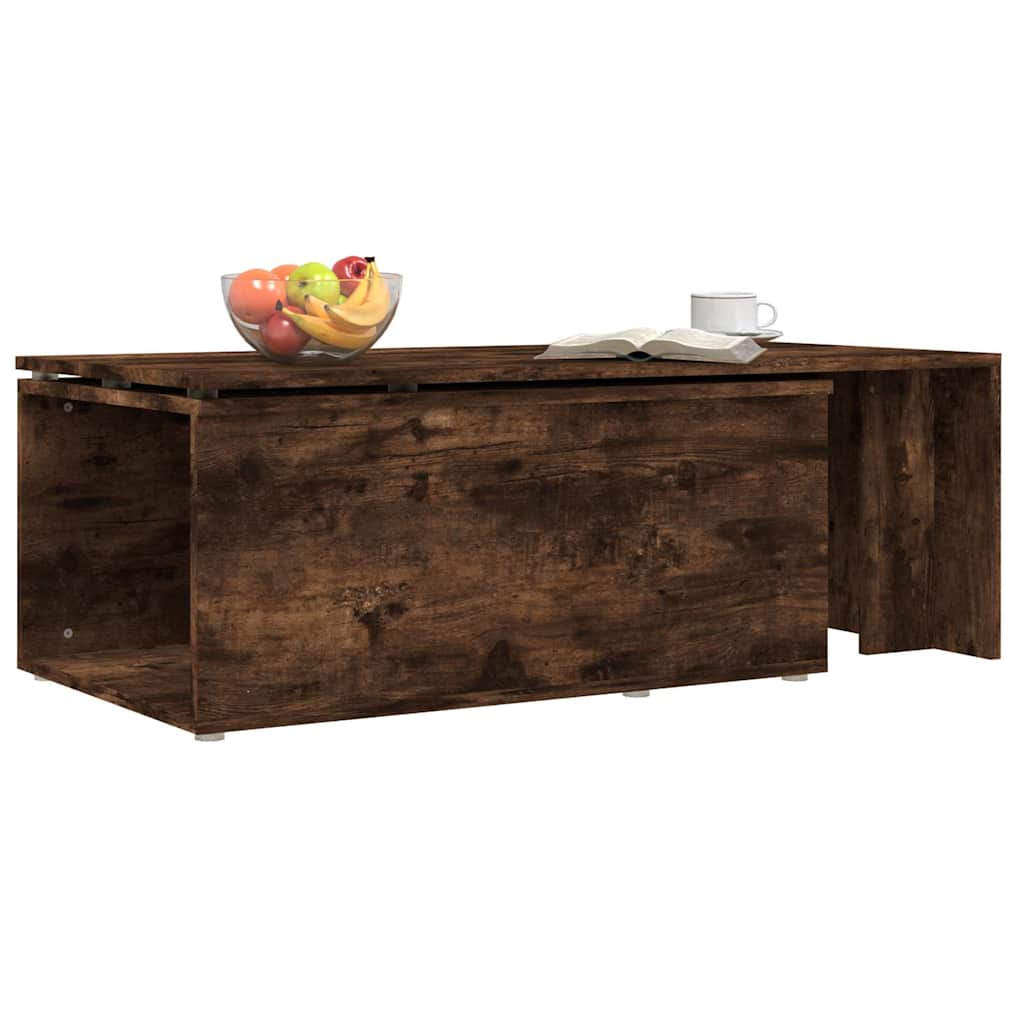 vidaXL Coffee Table Smoked Oak 150x50x35 cm Engineered Wood 5