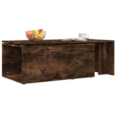 vidaXL Coffee Table Smoked Oak 150x50x35 cm Engineered Wood 5