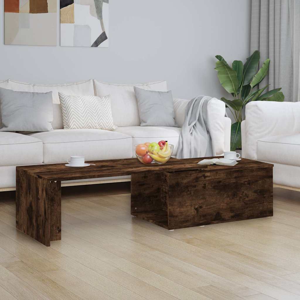 vidaXL Coffee Table Smoked Oak 150x50x35 cm Engineered Wood 1