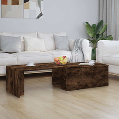 vidaXL Coffee Table Smoked Oak 150x50x35 cm Engineered Wood 1
