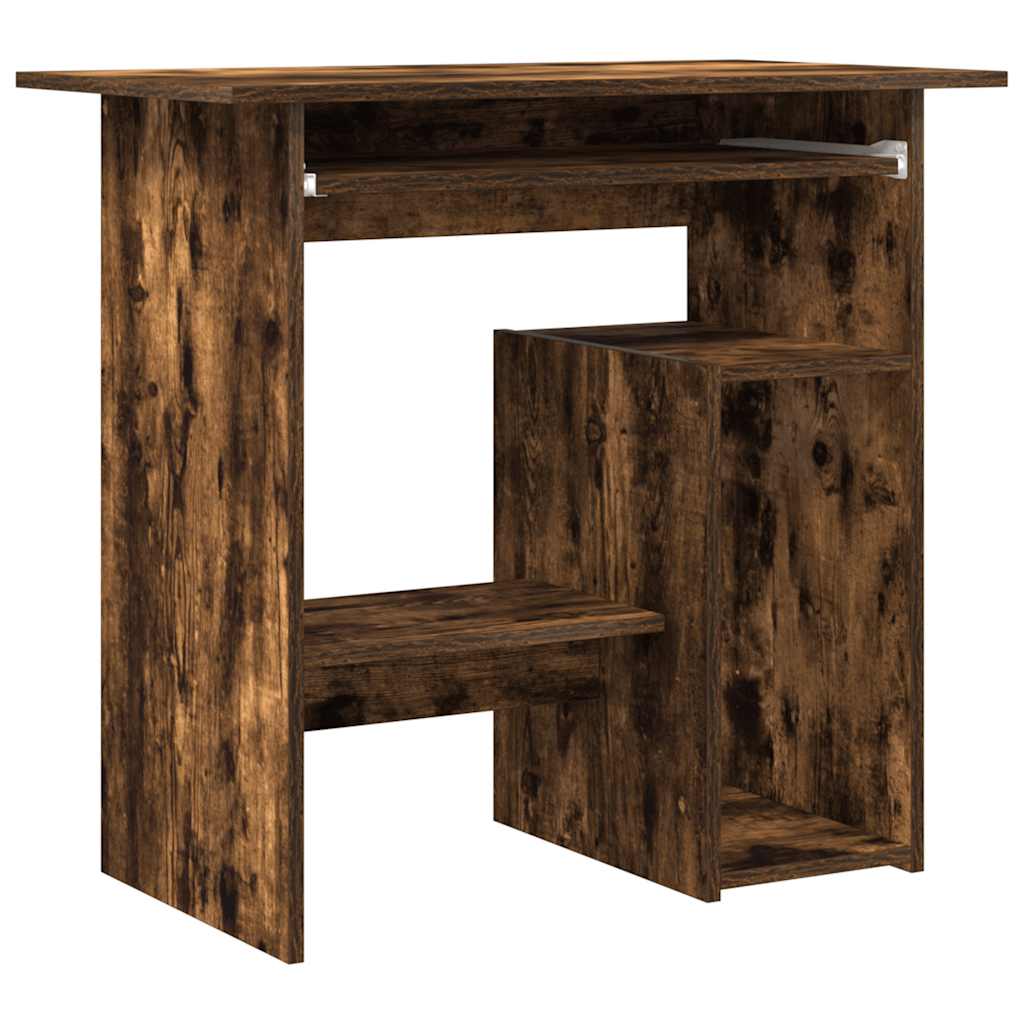vidaXL Desk Smoked Oak 80x45x74 cm Engineered Wood 2