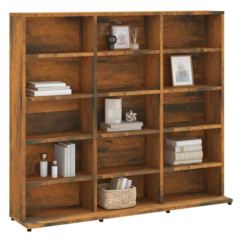 CD Cabinet 100x23x89,5 cm Engineered Wood Height 89.5 cm Smoked oak