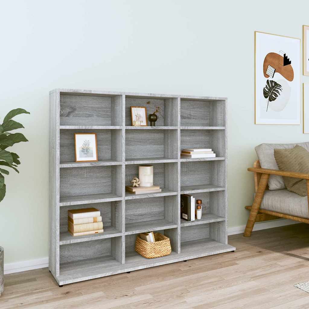 CD Cabinet 100x23x89,5 cm Engineered Wood Height 89.5 cm Grey sonoma