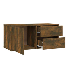 vidaXL TV Cabinet Smoked Oak 80x34x36 cm Engineered Wood 6