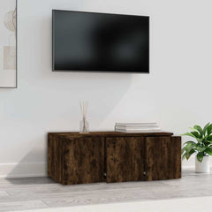 vidaXL TV Cabinet Smoked Oak 80x34x30 cm Engineered Wood 3