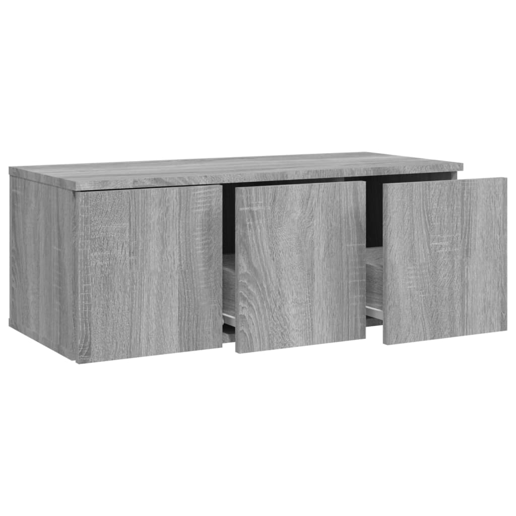 vidaXL TV Cabinet Grey Sonoma 80x34x30 cm Engineered Wood 4