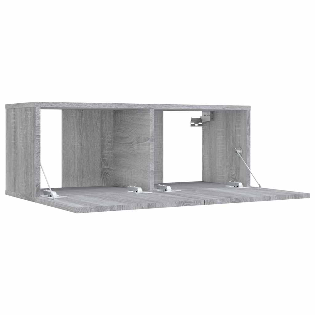 vidaXL TV Cabinet Grey Sonoma 80x30x30 cm Engineered Wood 5