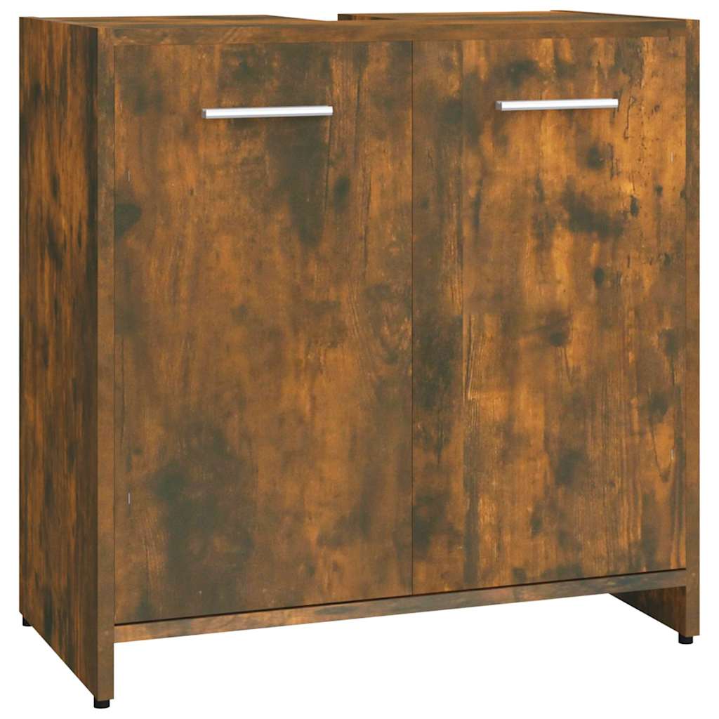 vidaXL Bathroom Cabinet Smoked Oak 60x33x60 cm Engineered Wood 2