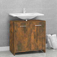 vidaXL Bathroom Cabinet Smoked Oak 60x33x60 cm Engineered Wood 1