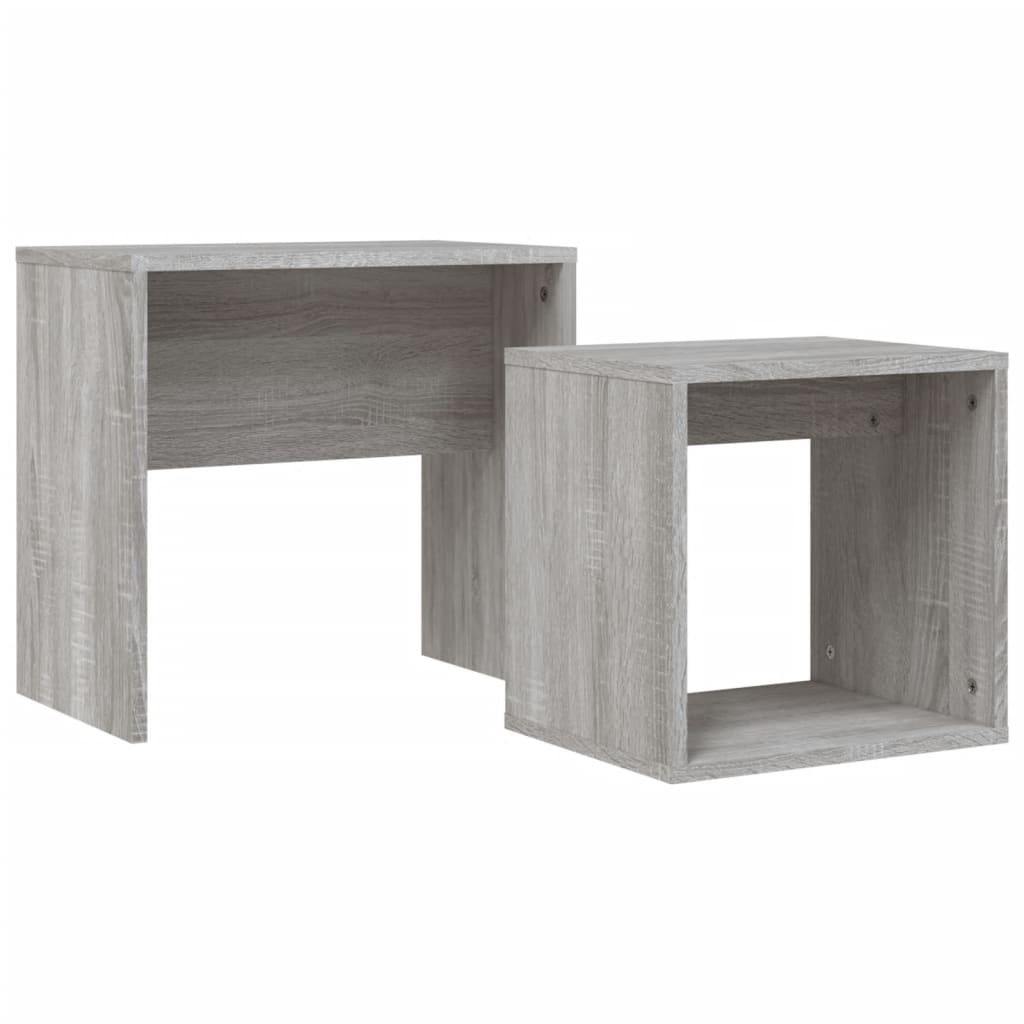 vidaXL Nesting Coffee Tables 2 pcs Grey Sonoma Engineered Wood 2