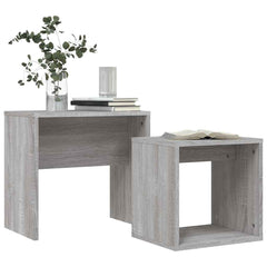 vidaXL Nesting Coffee Tables 2 pcs Grey Sonoma Engineered Wood 3