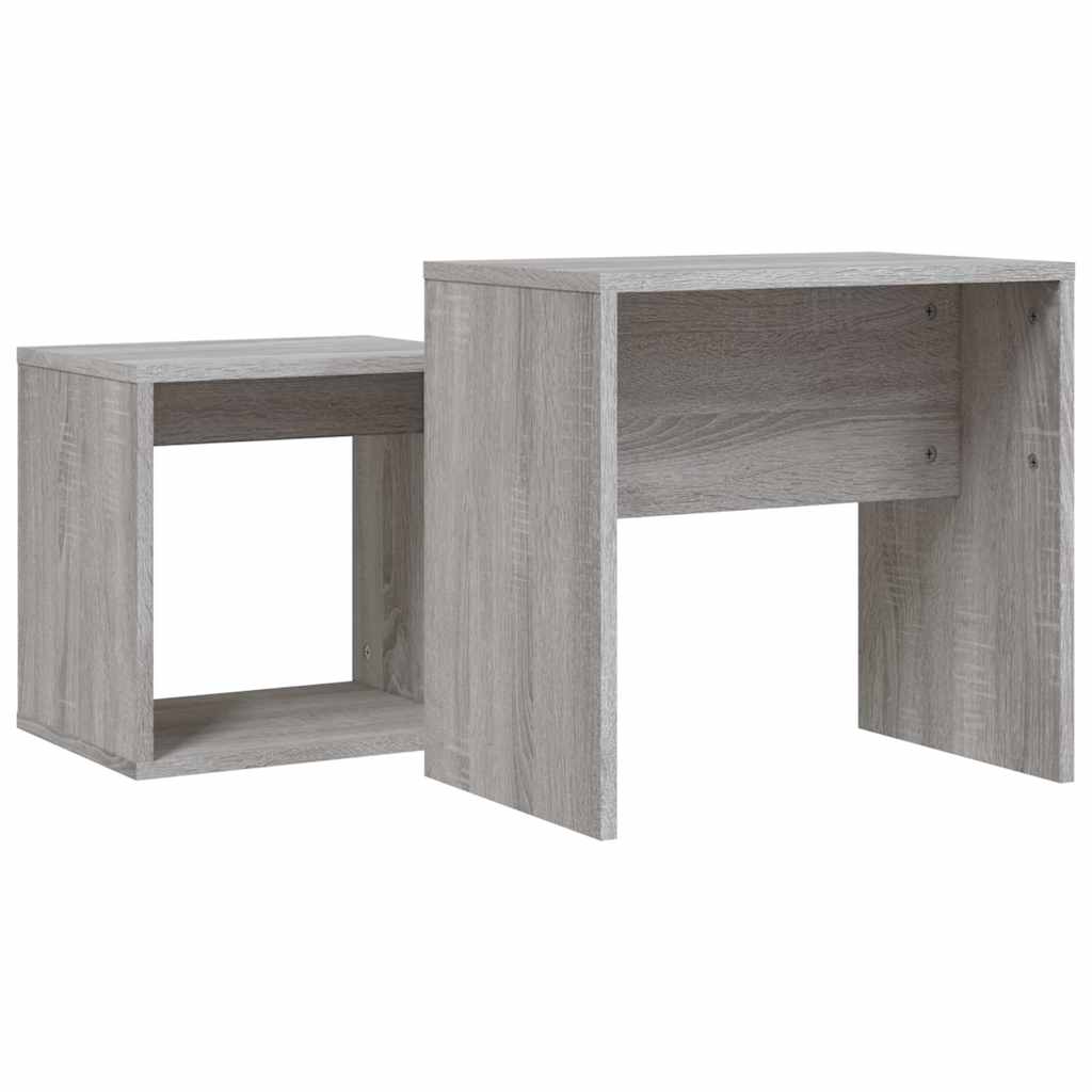 vidaXL Nesting Coffee Tables 2 pcs Grey Sonoma Engineered Wood 6
