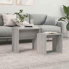 vidaXL Nesting Coffee Tables 2 pcs Grey Sonoma Engineered Wood 1