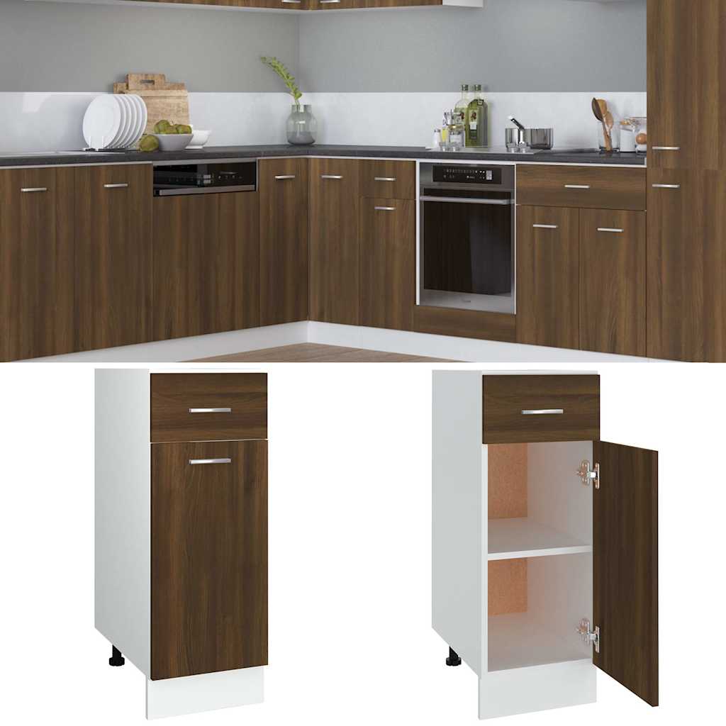 vidaXL Drawer Bottom Cabinet Lyon Brown Oak 30x46x81.5 cm Engineered Wood 1
