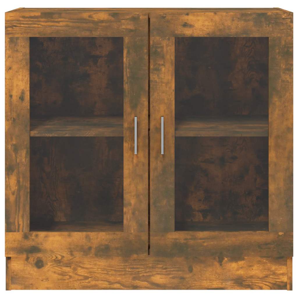 vidaXL Vitrine Cabinet Smoked Oak 82,5x30,5x80 cm Engineered Wood 4