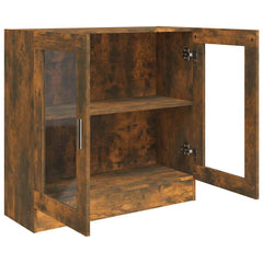 vidaXL Vitrine Cabinet Smoked Oak 82,5x30,5x80 cm Engineered Wood 5
