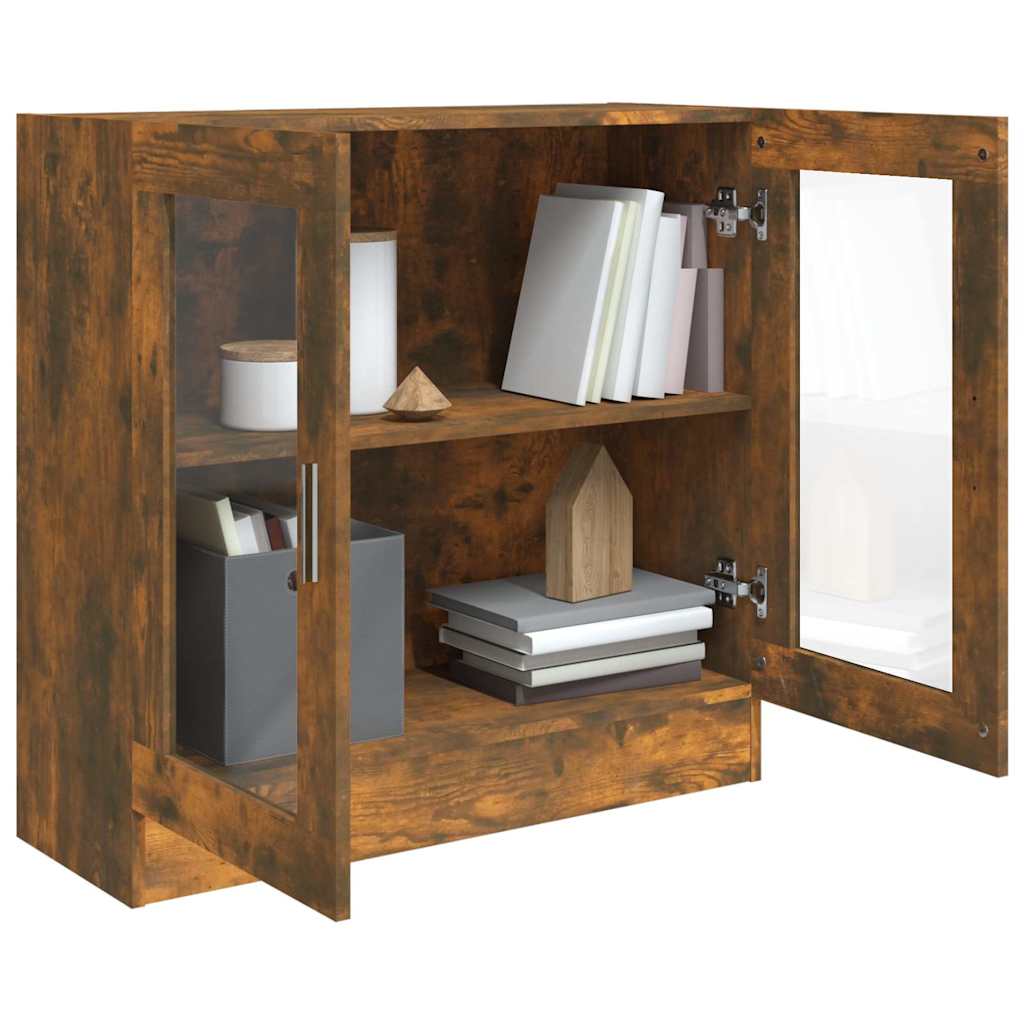 Vitrine Cabinet 82,5x30,5x80 cm Engineered Wood Height 80 cm Smoked oak