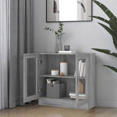 vidaXL Vitrine Cabinet Grey Sonoma 82,5x30,5x80 cm Engineered Wood 3